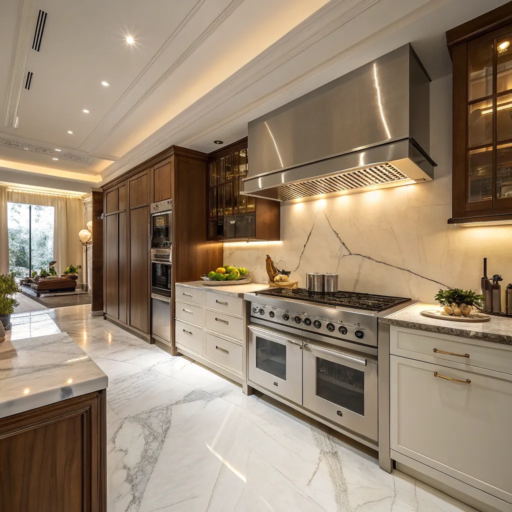 An elegant setup of an Italian kitchen with professional equipment